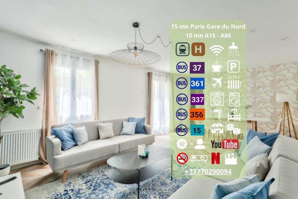 Parking Prive Gratuit - 15Mn Paris - Gare A Pied En 5Mn - Tout Equipee - Terrasse - Jardin - Stade De France - Casino D'Enghien - Hippodrome, Universite Épinay-sur-Seine Exteriér fotografie